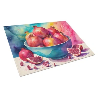 Caroline's Treasures Colorful Pomegranates Glass Cutting Board Large
