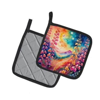 Caroline's Treasures Colorful Snapdragon Pair Of Pot Holders In Multicolor