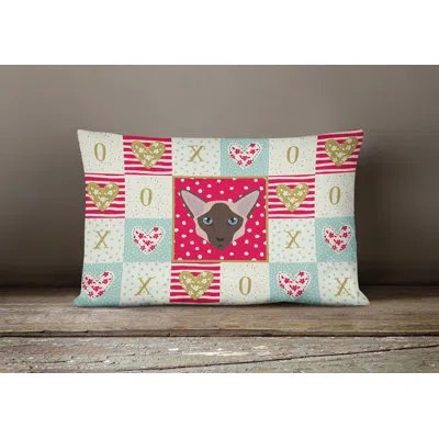 Caroline's Treasures Colorpoint Longhair Cat Love Outdoor Rectangular Cushion With Filling
