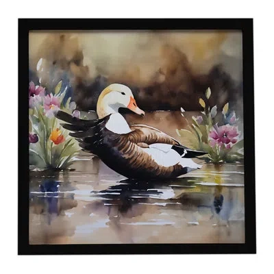 Caroline's Treasures Common Eider Duck Framed Metal Print In Multicolor