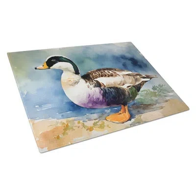 Caroline's Treasures Common Eider Duck Glass Cutting Board