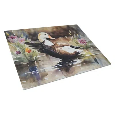 Caroline's Treasures Common Eider Duck Glass Cutting Board