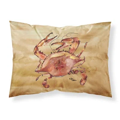 Caroline's Treasures Cooked Crab Sandy Beach Pillowcase In Brown