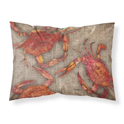 Caroline's Treasures Cooked Crabs On Faux Burlap Pillowcase In Gray