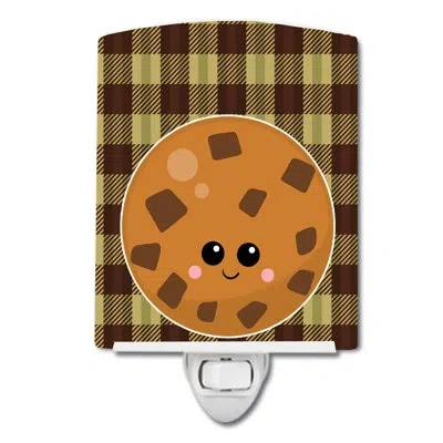 Caroline's Treasures Cookie Face Ceramic Night Light In Brown