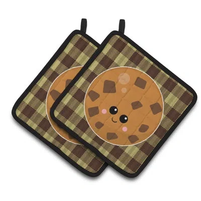 Caroline's Treasures Cookie Face Potholder In Brown