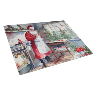 Caroline's Treasures Cookies With Santa Claus Glass Cutting Board Large