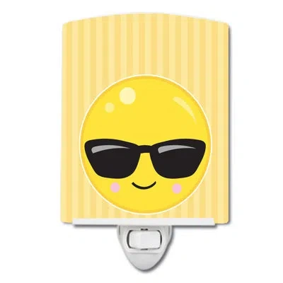 Caroline's Treasures Cool Sunglass Face Ceramic Night Light In Yellow