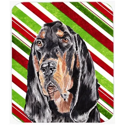 Caroline's Treasures Coonhound Candy Cane Christmas Glass Cutting Board