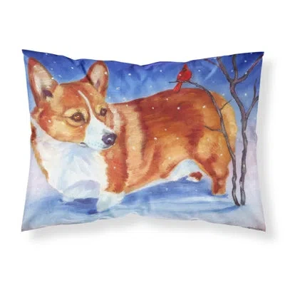 Caroline's Treasures Corgi Cardinal Buddy Pillowcase In Blue