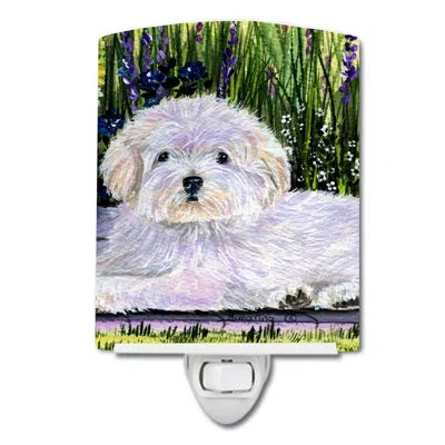 Caroline's Treasures Coton De Tulear Ceramic Night Light In White;beige