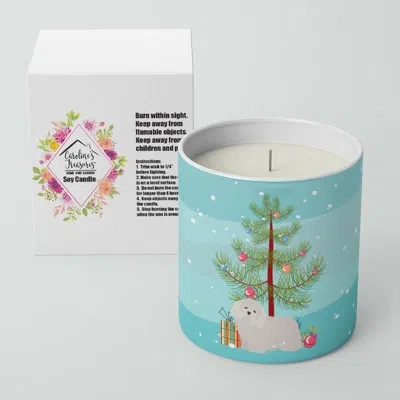 Caroline's Treasures Coton De Tulear Christmas Tree 10 oz Decorative Soy Candle In Brown;blue;green