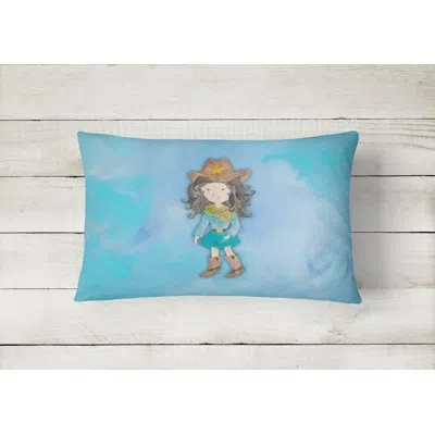 Caroline's Treasures Cowgirl Watercolor Lumbar Pillow