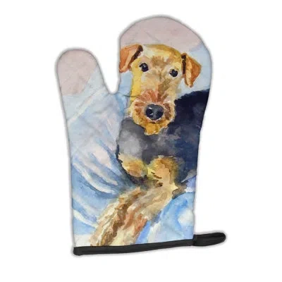 Caroline's Treasures Cozy Airedale Terrier Oven Mitt In Black;brown;gray
