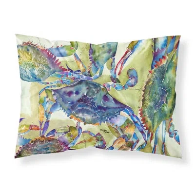 Caroline's Treasures Crab All Over Pillowcase In Blue