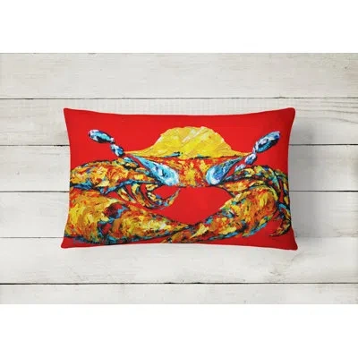 Caroline's Treasures Crab Fat And Sassy Indoor/outdoor Throw Pillow