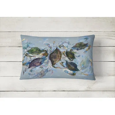 Caroline's Treasures Crab Graphic Print Indoor/outdoor Throw Pillow