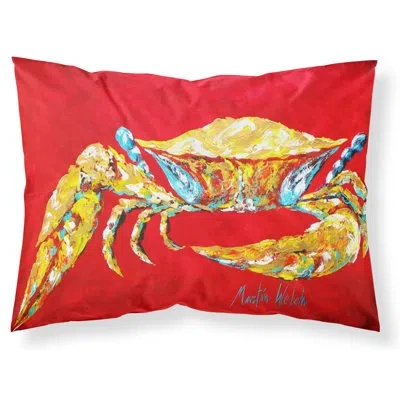 Caroline's Treasures Crab On Moisture Wicking Pillowcase In Red