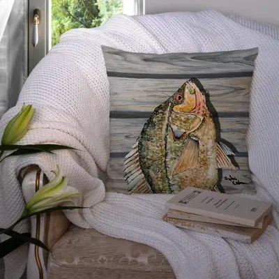 Caroline's Treasures Croppie Fish On Pier 14" Throw Pillow