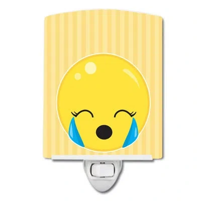 Caroline's Treasures Crying Face Ceramic Night Light In Yellow