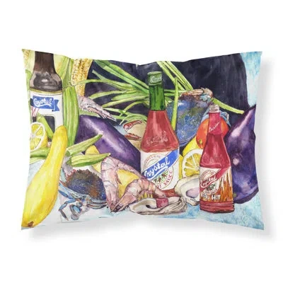 Caroline's Treasures Crystal Hot Sauce With Seafood Pillowcase In Black