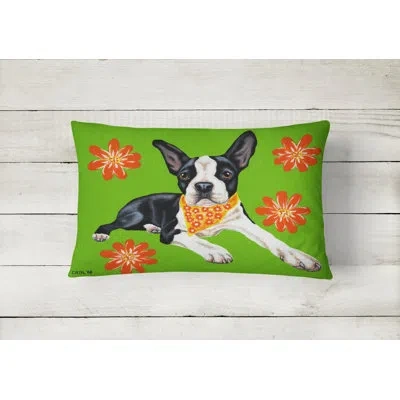 Caroline's Treasures Cutie Boston Terrier Fabric Indoor/outdoor Throw Pillow