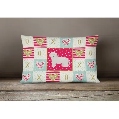 Caroline's Treasures Cyprus Poodle Love Outdoor Rectangular Cushion With Filling