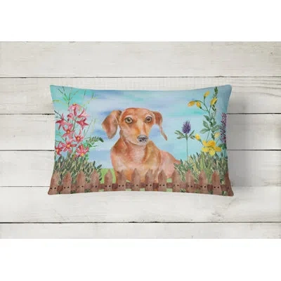Caroline's Treasures Dachshund Spring Indoor/outdoor Throw Pillow