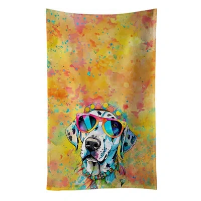 Caroline's Treasures Dalmatian Hippie Dawg Kitchen Towel In Multicolor