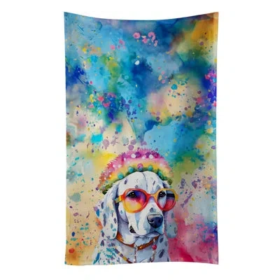 Caroline's Treasures Dalmatian Hippie Dawg Kitchen Towel In Multicolor