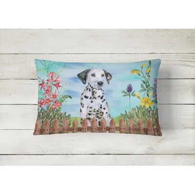 Caroline's Treasures Dalmatian Puppy Spring Indoor/outdoor Throw Pillow