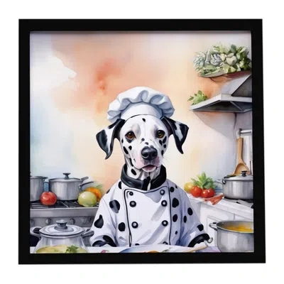 Caroline's Treasures Dalmatian The Chef Framed Metal Print In Multi