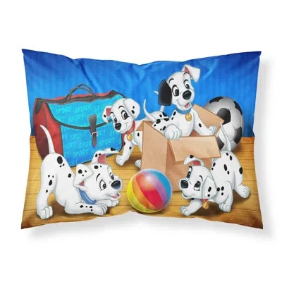 Caroline's Treasures Dalmatians Playing Ball Pillowcase In Blue