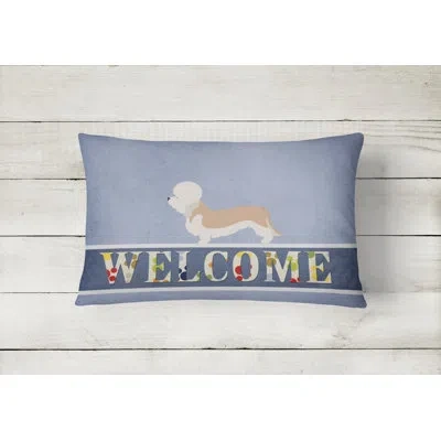 Caroline's Treasures Dandie Dinmont Terrier Welcome Indoor/outdoor Throw Pillow