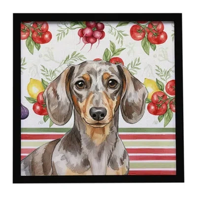 Caroline's Treasures Dapple Dachshund Vegetables Framed Metal Print In Multicolor