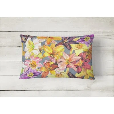 Caroline's Treasures Day Lillies Indoor/outdoor Throw Pillow