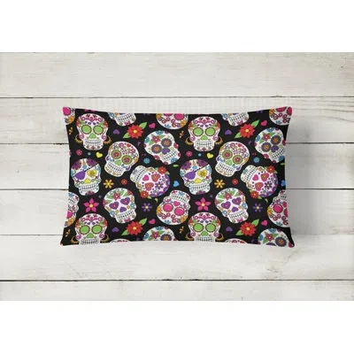 Caroline's Treasures Day Of The Dead Lumbar Pillow In Black