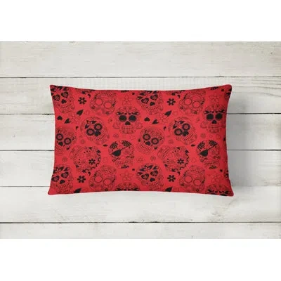 Caroline's Treasures Day Of The Dead Lumbar Pillow In Red