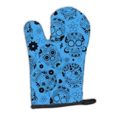 Caroline's Treasures Day Of The Dead Oven Mitt In Blue;black