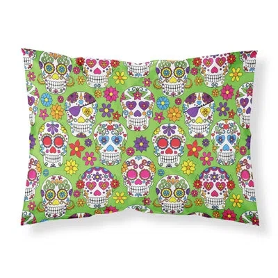 Caroline's Treasures Day Of The Dead Pillowcase In Green