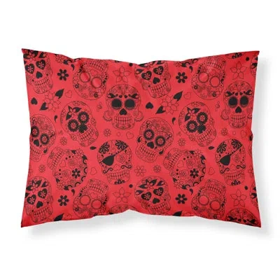 Caroline's Treasures Day Of The Dead Pillowcase In Red