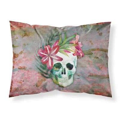 Caroline's Treasures Day Of The Dead Skull Flowers Pillowcase In Multicolor;multicolor