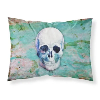 Caroline's Treasures Day Of The Dead Skull Pillowcase In Green