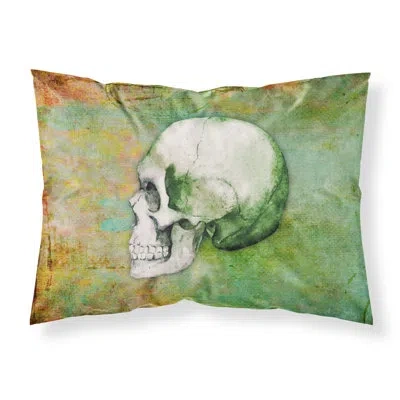 Caroline's Treasures Day Of The Dead Skull Pillowcase In Green