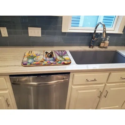Caroline's Treasures Decorating Easter Belgian Tervuren Dish Drying Mat In Natural