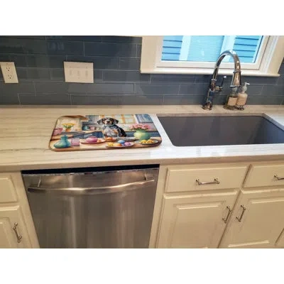 Caroline's Treasures Decorating Easter Bluetick Coonhound Dish Drying Mat In Natural