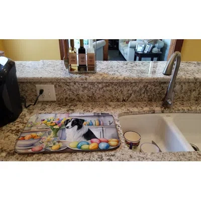 Caroline's Treasures Decorating Easter Borzoi Dish Drying Mat In Natural