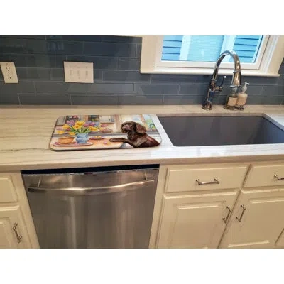 Caroline's Treasures Decorating Easter Boykin Spaniel Dish Drying Mat In Natural