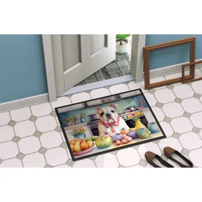 Caroline's Treasures Decorating Easter English Bulldog Doormat In Multicolor