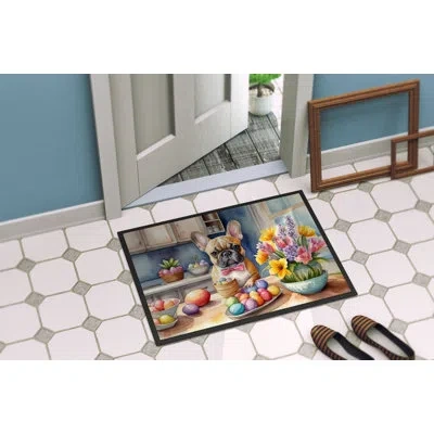 Caroline's Treasures Decorating Easter French Bulldog Doormat In Multicolor